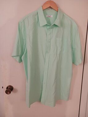 Jekaoyi Mint Green Men’s XXL Button Down Short Sleeve Shirt